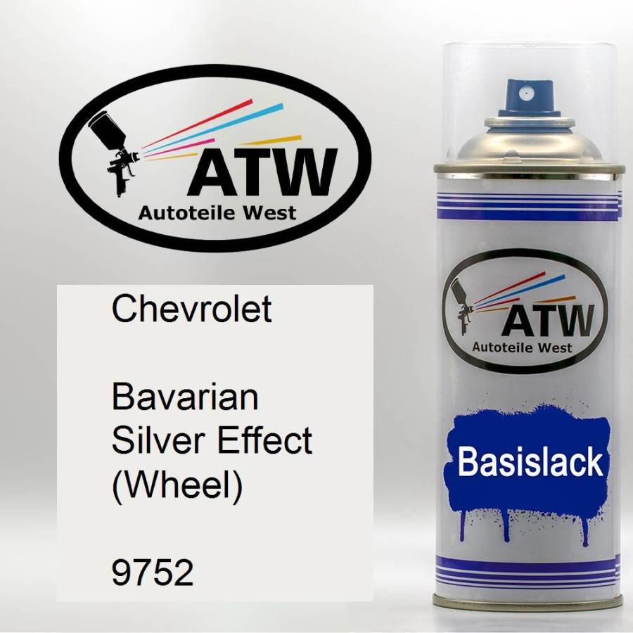 Chevrolet, Bavarian Silver Effect (Wheel), 9752: 400ml Sprühdose, von ATW Autoteile West.